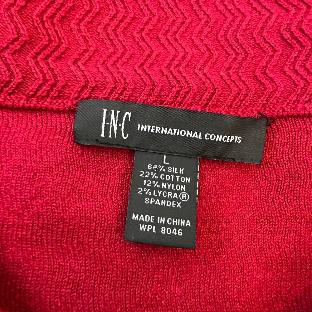 Vintage Y2K INC Silk Blend Button Up Jacket 3/4 Sleeve Collared sz Large Cottage - Picture 8 of 9